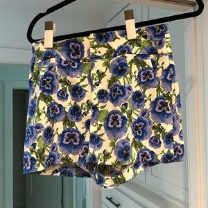 Alice and Olivia blue flower shorts